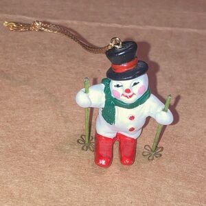 Mini Skiing Snowman Hanging Ornament